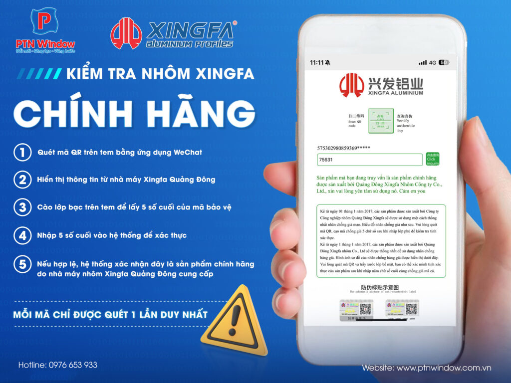 Lưu ý quan trọng khi kiểm tra nhôm Xingfa Quảng Đông chính hãng