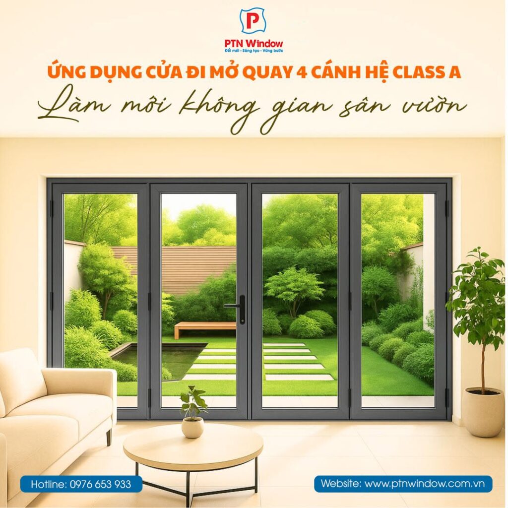0925 Xingfa Class A Ung Dung Cua Di Mo Quay 4 Canh Cho San Vuon